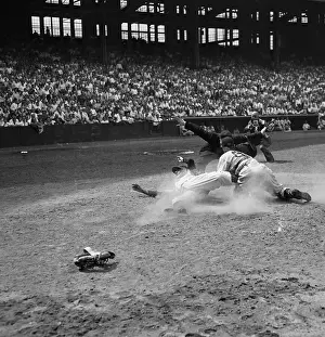 Umpire Prints: Umpire Calls Sliding Lou Boudreau Safe