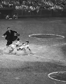 Sliding Prints: Umpire Making a Call at Home Plate