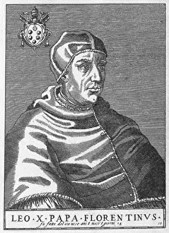 Pope Prints: Undated Engraving Of Pope Leo X