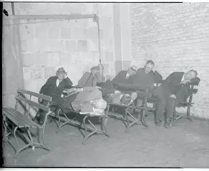 Unemployed Men Resting at Salvation Army