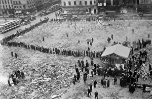 Unemployed Waiting in Line for Food