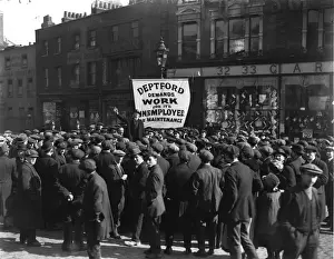 Historical Central Press Print Prints: Unemployment Rally