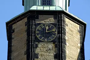 Lower Prints: UNESCCO World Heritage Site Marktkirche tower clock Goslar Lower Saxony Germany