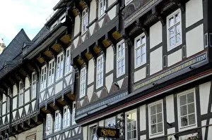 Lower Prints: UNESCCO World Heritage Site picturesque old town framework at Markt Goslar Lower Saxony Germany