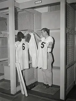 Uniforms of Mickey Mantle and Joe DiMaggio
