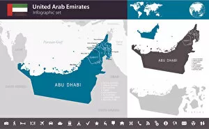 Images Dated 26th August 2017: United Arab Emirates - Infographic map - illustration