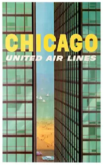 United Chicago Travel Poster