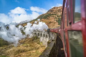 Viaduct Views Gallery: United Kingdom, Scotland, Highland, Glenfinnan, A830, Glenfinnan Viaduct, Steam train
