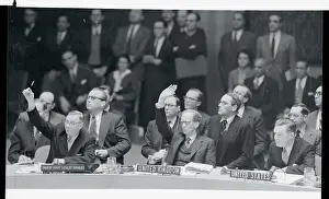 Sobolev Prints: United Nations Delegates Voting at Session