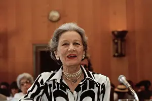 United Nation's Representative Millicent Fenwick at Microphones