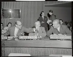 Wadsworth Prints: United Nation's Representatives Meeting at Conference Table