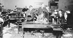 United Press President Karl Bickel with His Staff