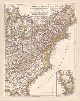Images Dated 24th June 2015: United States of America, Atlantic coast, lithograph, published in 1878
