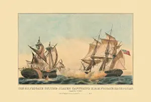 Naval Prints: United States capturing H.B.M. frigate Macedonian