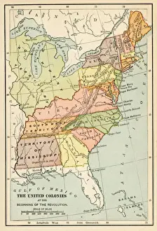 The United States colonies at the beginning of the Revolution map 1895