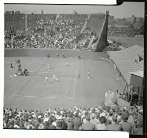 Queens Prints: United States Davis Cup Team Playing Australia in Doubles Match