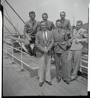 Bryan M Prints: United States Davis Cup Team Posing on Ship's Deck