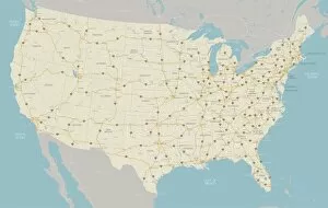Images Dated 2nd October 2018: United States Highway Map