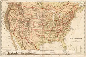 Images Dated 17th February 2017: United States map 1867