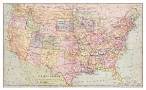Images Dated 15th February 2017: United States map 1898