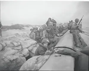 United States Marines at Korean Trench Site