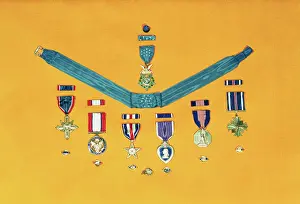 Heart Shape Prints: United States Military Medals