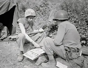 United States Navy Men Playing Card Game Outdoors