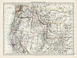 Wyoming Collection: United States North West map 1897