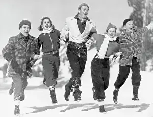 Resort Prints: Universal Studio Actors Frolicking in Snow