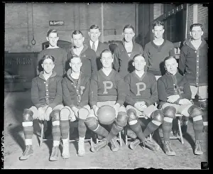 Prints of (Original Caption). University of Penn. Basketball Champions. Members of the Univ. of Penn. championship Intercollegiate Basketball Team Hoops Through Time: A Visual Journey of Basketball History: University of Pennsylvania Basketball Team