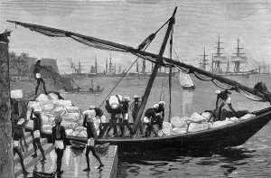 Mumbai Prints: Unloading Ice At Bombay