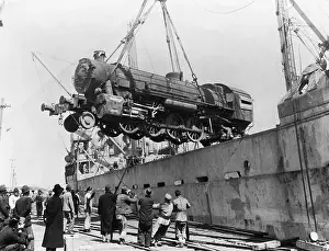 Unloading Locomotive from Cargo Ship in Shanghai