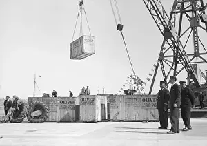 Unloading Tractors on Dock
