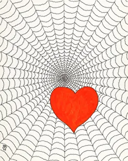 Prints of 'Untitled, by Mario De Biasi, from the 'Hearts' series, 1995, 20th Century, drawing Private collection. Whole artwork view Valentine Day Print Prints: 'Untitled, by Mario De Biasi, from the 'Hearts' series