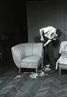 55 59 Years Prints: Upholsterer at work