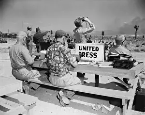 Nevada Prints: Upi Correspondents At Yucca Flats, Typing