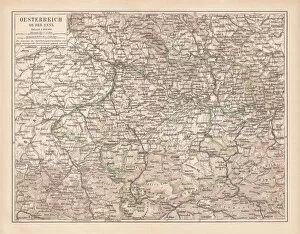 Images Dated 16th June 2015: Upper Austria, lithograph, published in 1877
