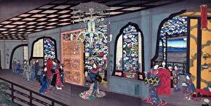 Lighting Prints: Upper Floor of the Gankirō Tea House in Yokohama