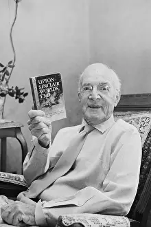 Socialist Prints: Upton Sinclair with His Novel World's End
