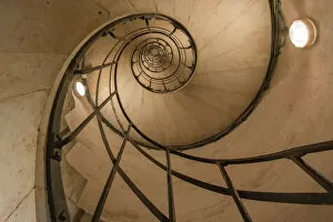 Upward view of spiral staircase