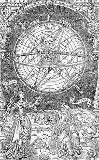 Solar System Prints: Urania and Orontis Discussing Celestial Map
