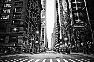 Urban Chicago city Intersection of streets