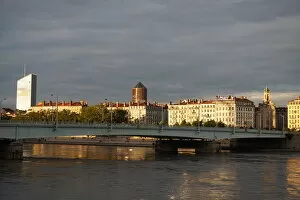 Images Dated 18th June 2016: Urban Skyline at Dusk, RhA┼¢ne River, Lyon, France