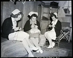 U.S. Army Nurses Knitting