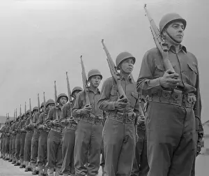 U.S. Army Troops in Line Formation