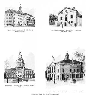 Images Dated 4th September 2017: U.S. Buildings of the United States Which were Used for Congress, Antique American Photograph, 1900