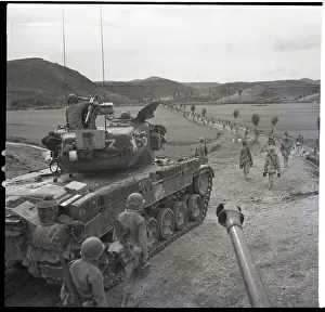 U.S. Marines Advance W/ Patton Tanks