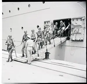 U.S. Marines Walking Down Gangplank