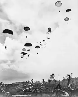 Attacking Prints: U.S. Paratroopers Landing on Noemfoor Island