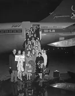 Sports Team Prints: U.S. Skate Team as They Depart on Plane